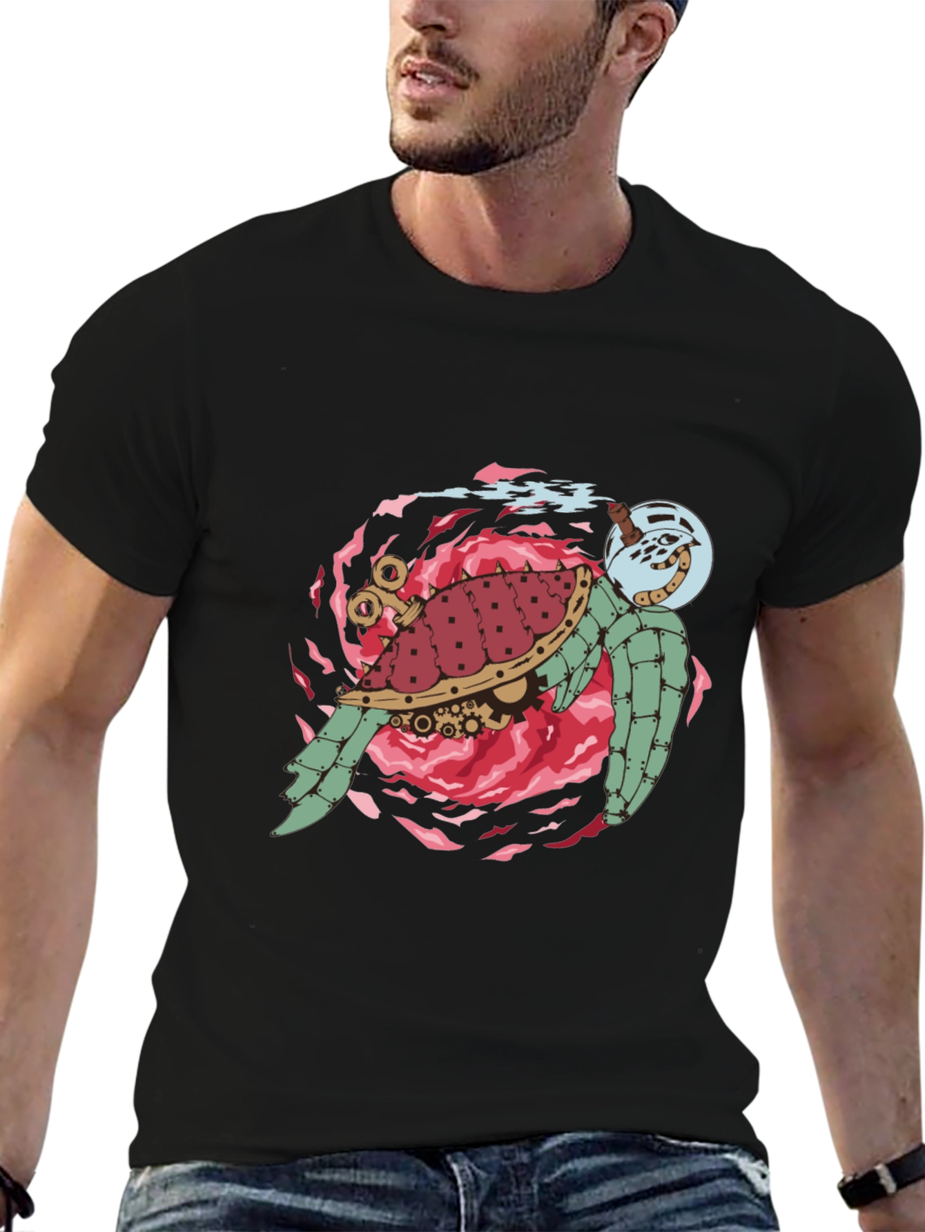 Steampunk Turtle Graphic T-Shirt - Unique Design