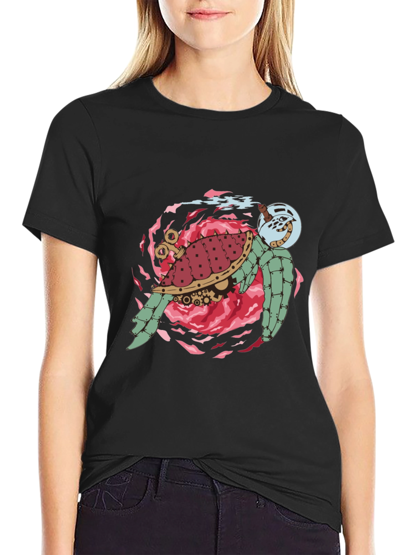 Steampunk Turtle Graphic T-Shirt - Unique Design