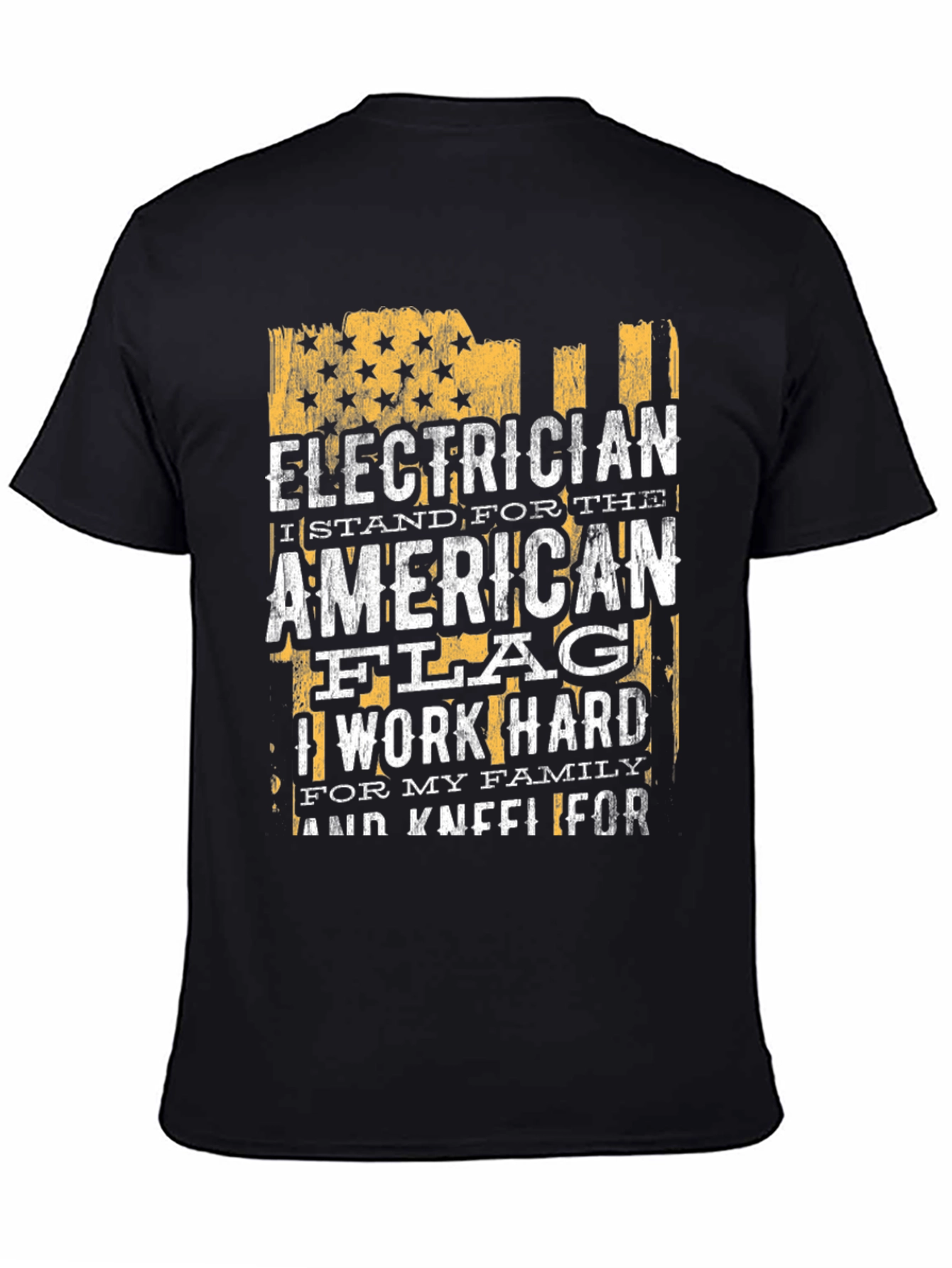 Electrician American Flag Graphic T-Shirt