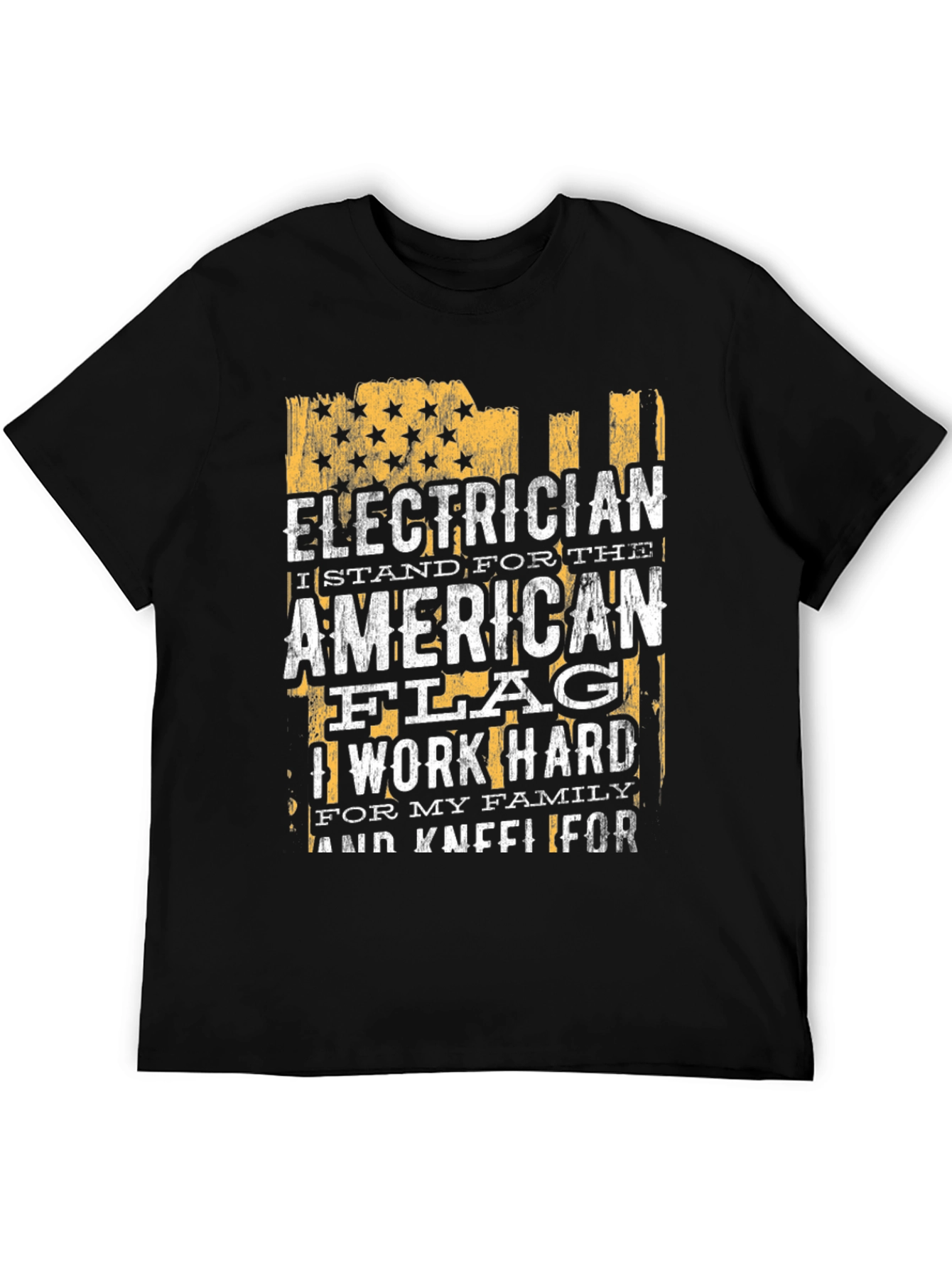 Electrician American Flag Graphic T-Shirt