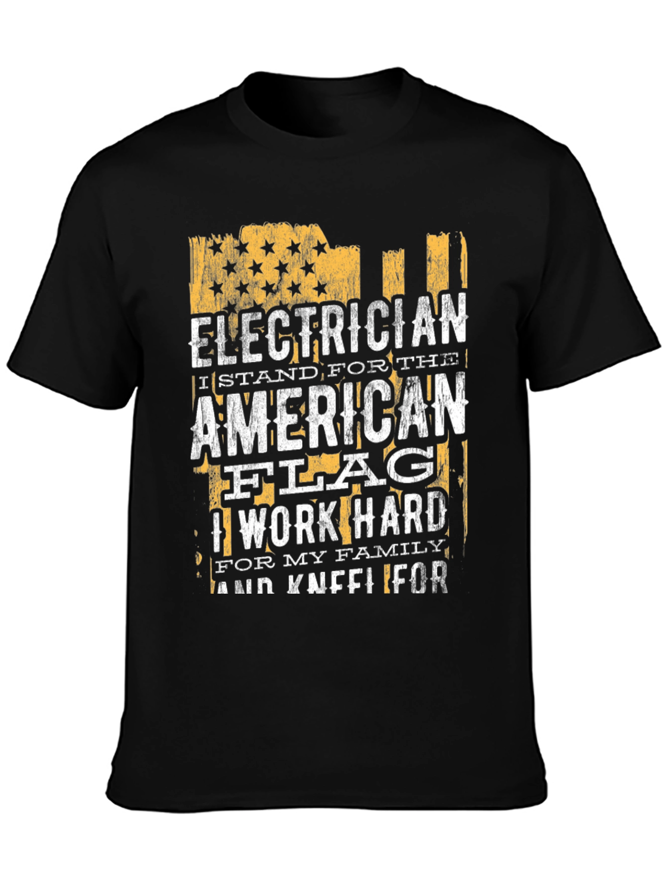 Electrician American Flag Graphic T-Shirt