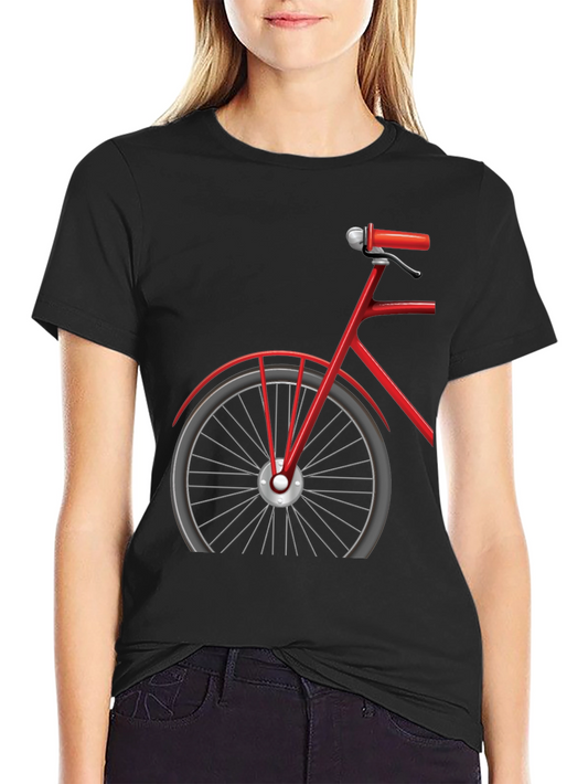 Red Bicycle Graphic Tee - Stylish Black Cotton T-Shirt
