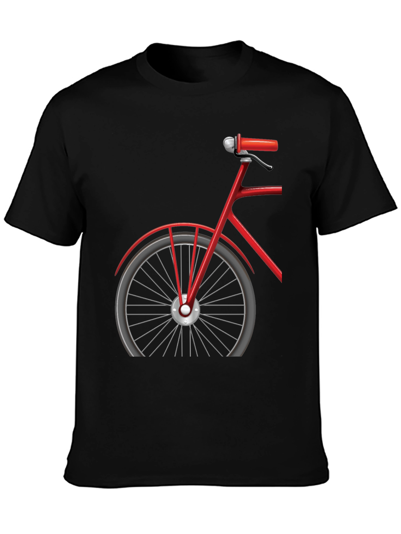 Red Bicycle Graphic Tee - Stylish Black Cotton T-Shirt