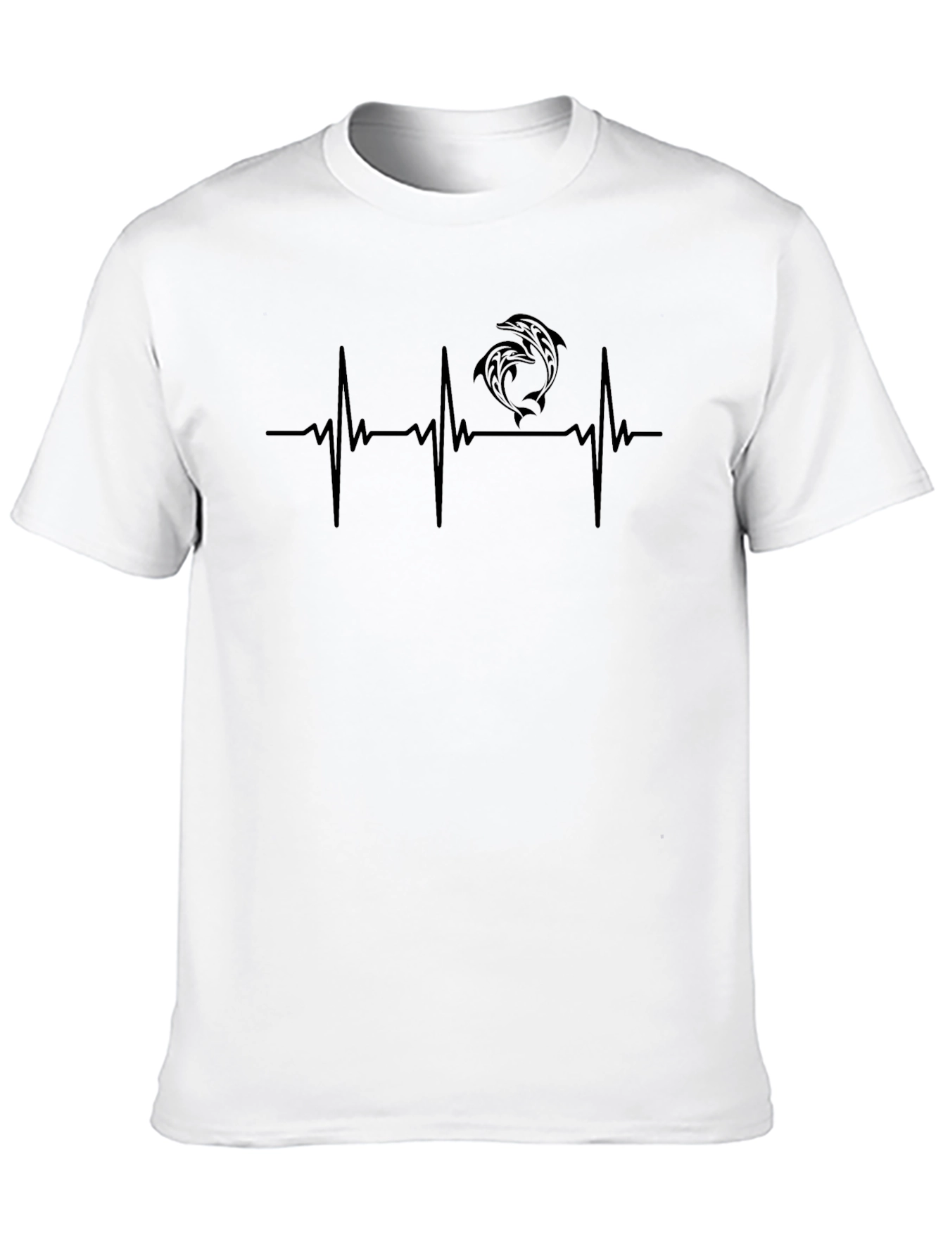 Dolphin Heartbeat T-Shirt - Black