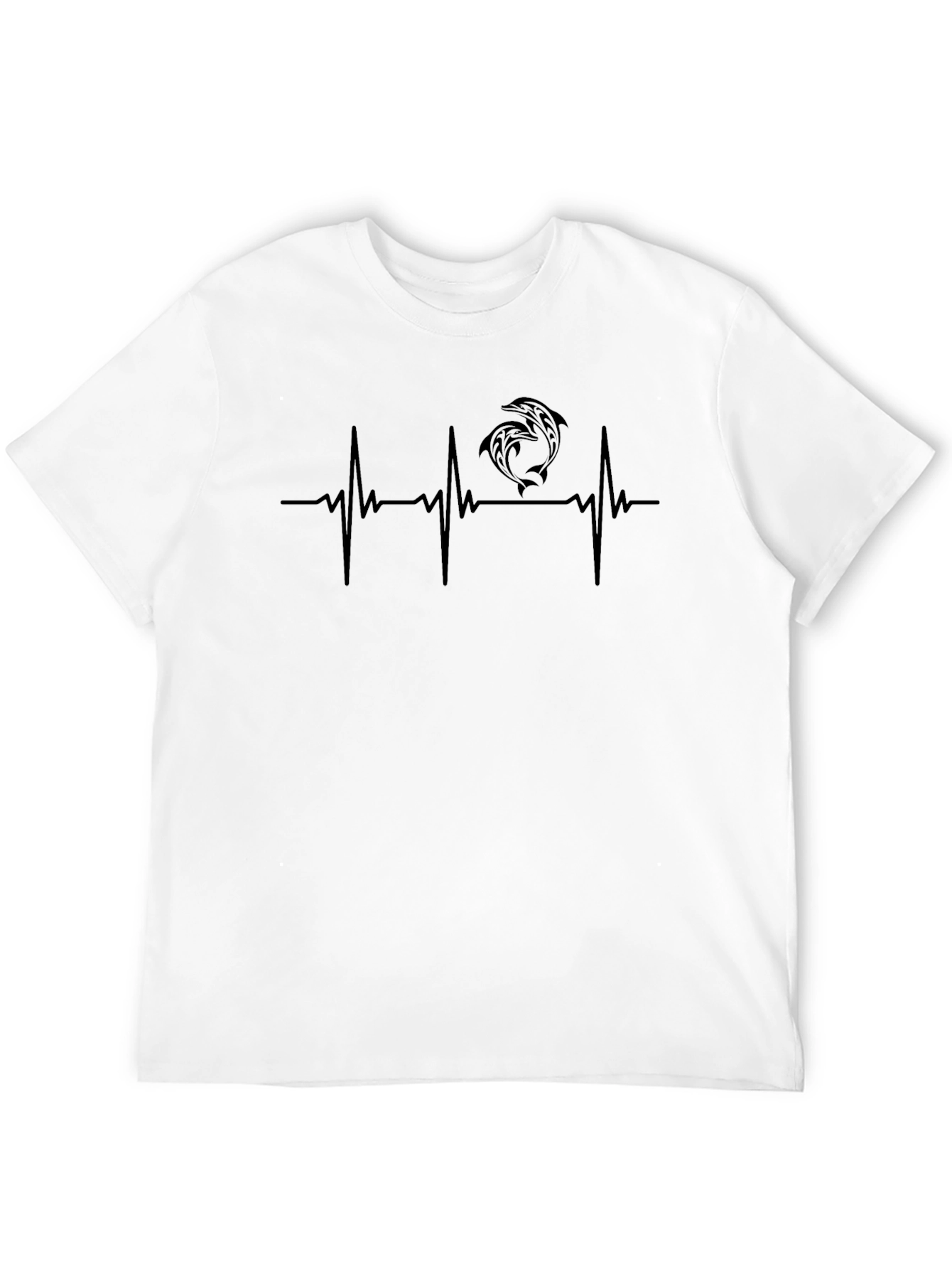 Dolphin Heartbeat T-Shirt - Black