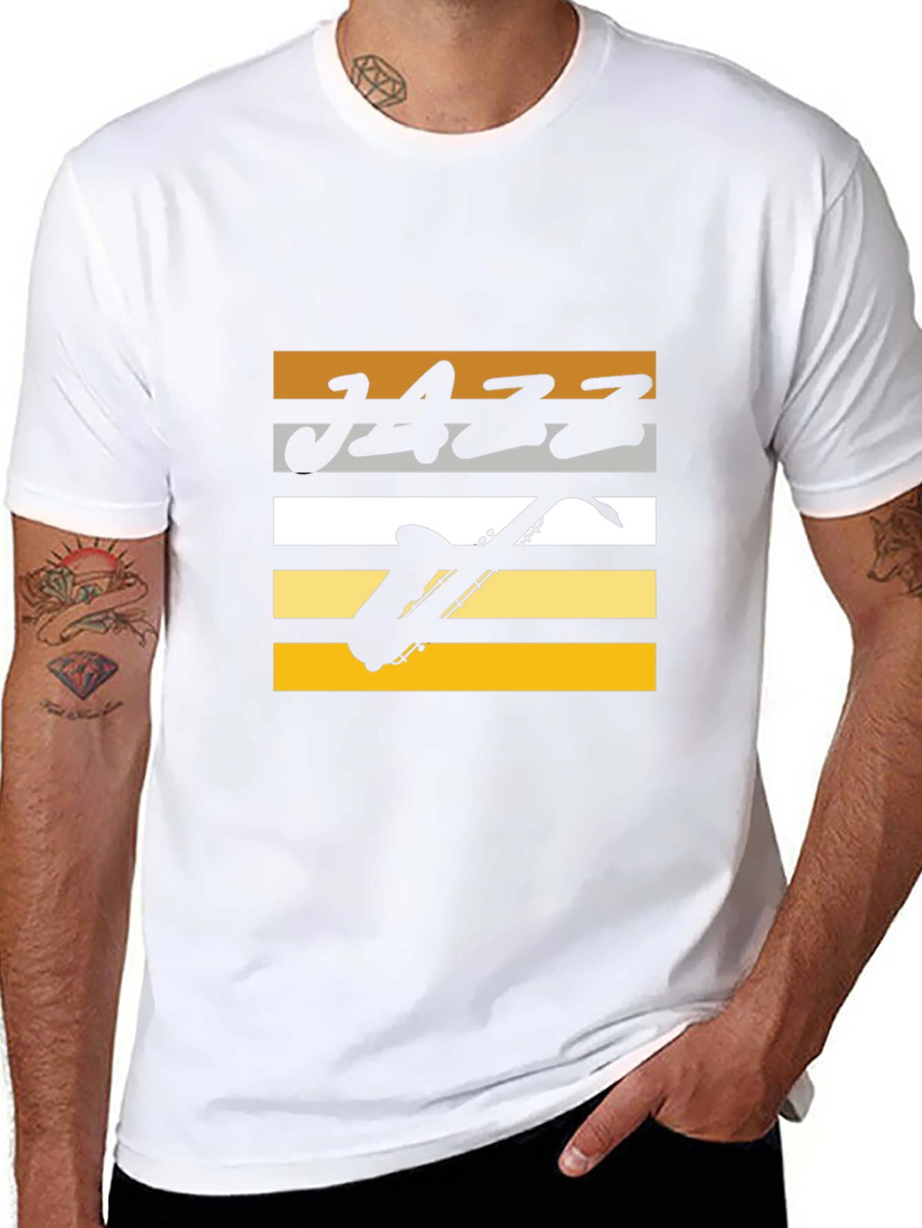 Jazz Music Graphic Tee - Cool Saxophone Design