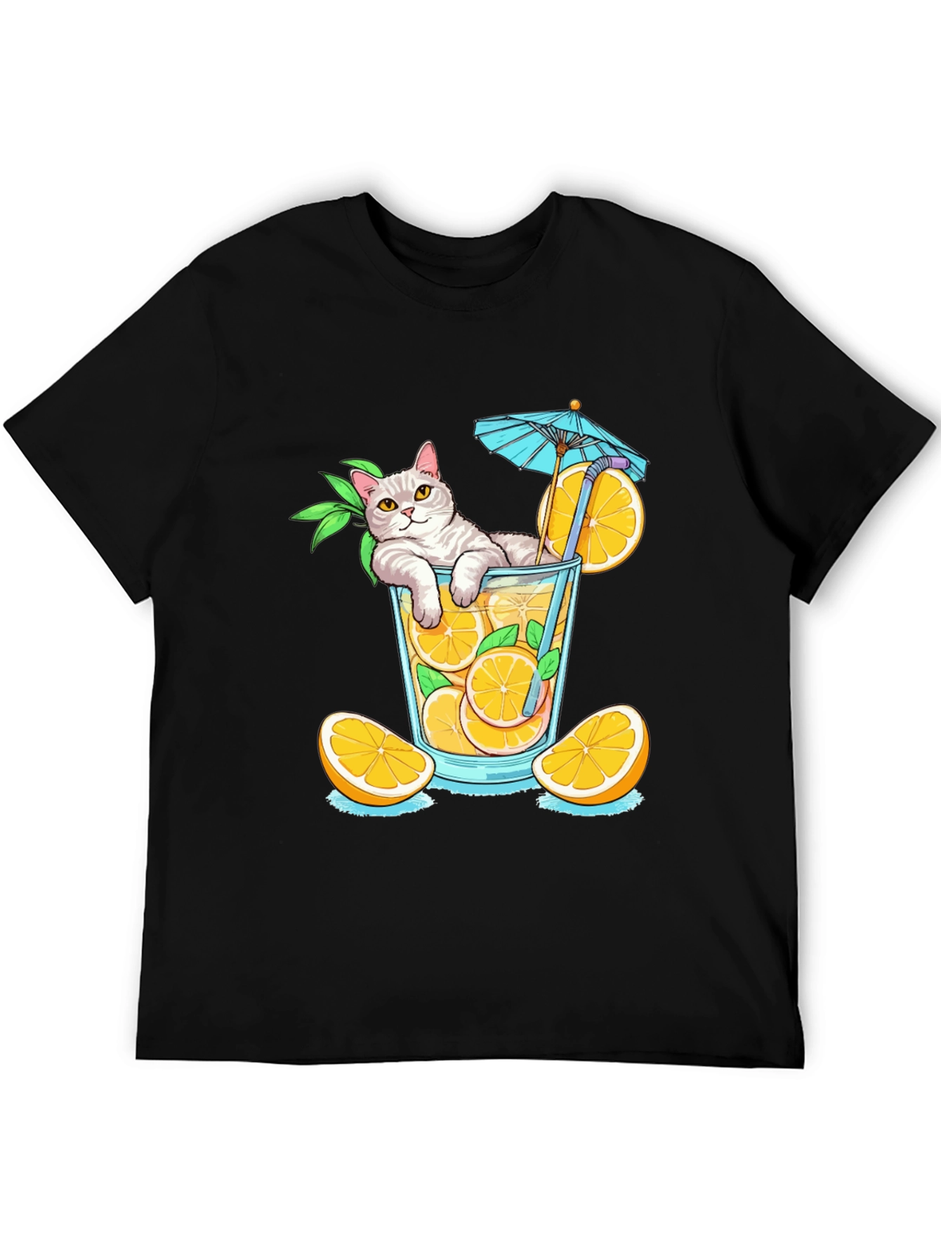 Cat Sipping Orange Juice T-Shirt