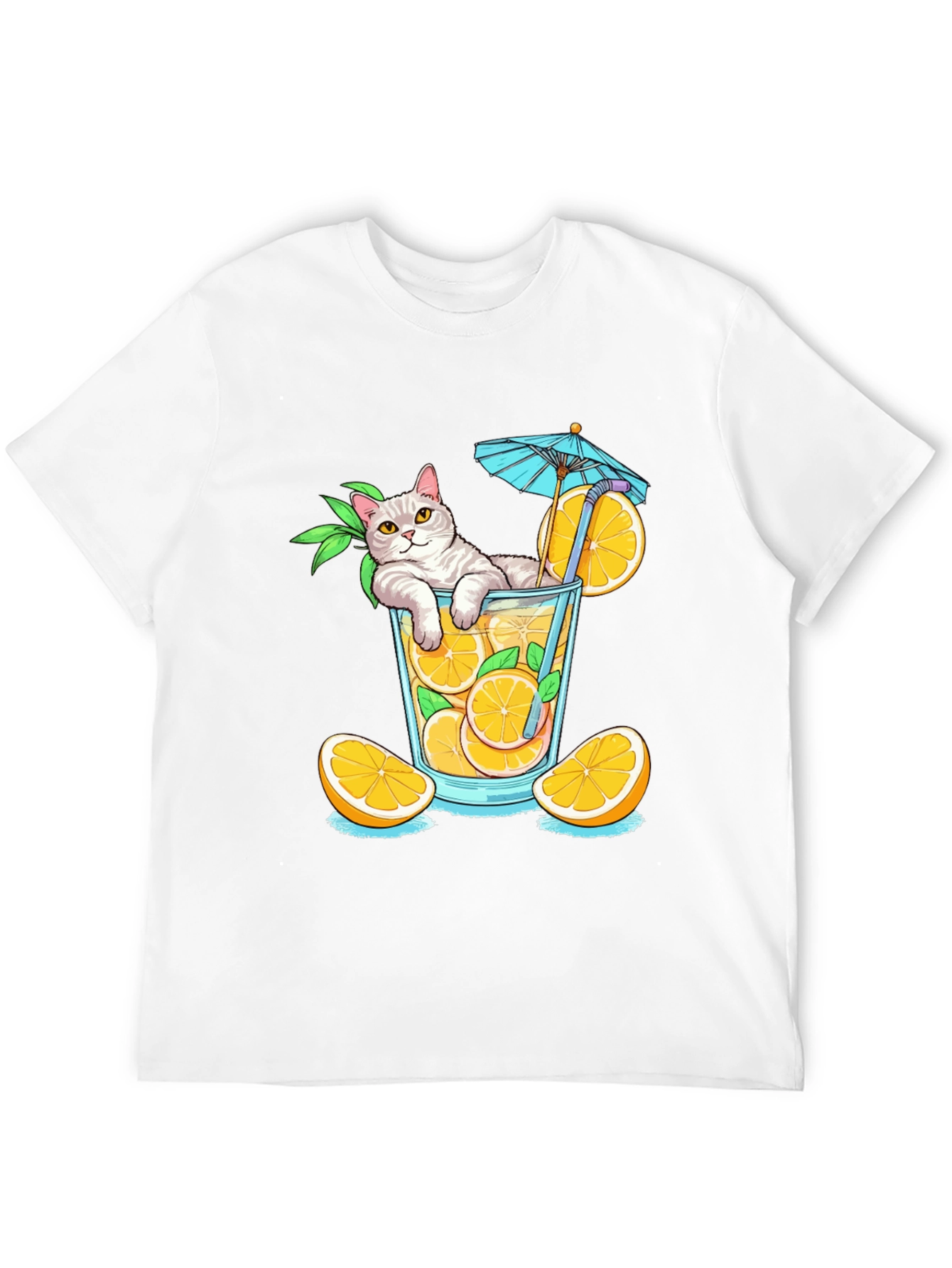 Cat Sipping Orange Juice T-Shirt