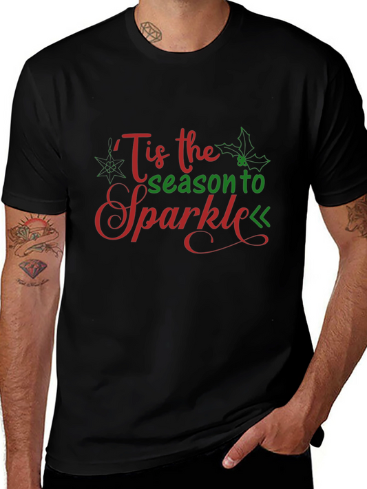 Tis the Season to Sparkle Graphic Black T-Shirt
