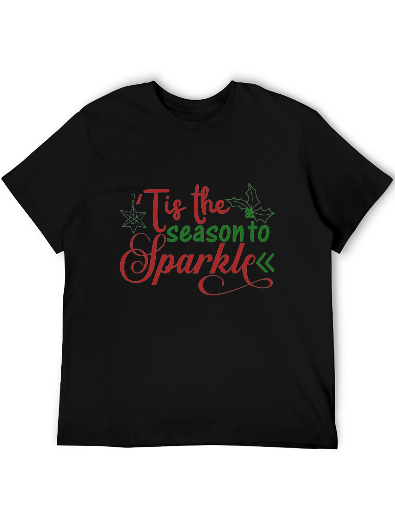 Tis the Season to Sparkle Graphic Black T-Shirt