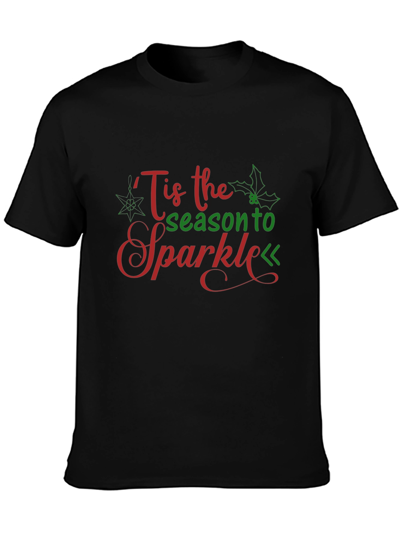 Tis the Season to Sparkle Graphic Black T-Shirt