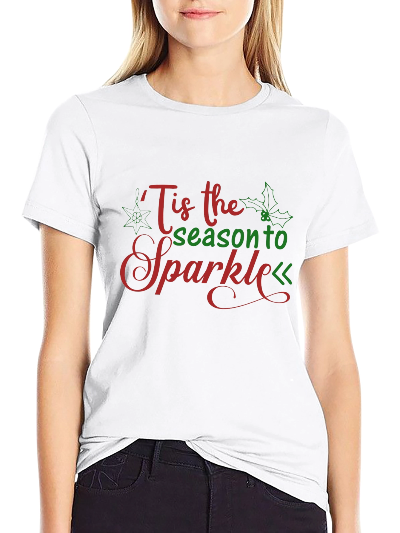 Tis the Season to Sparkle Graphic Black T-Shirt