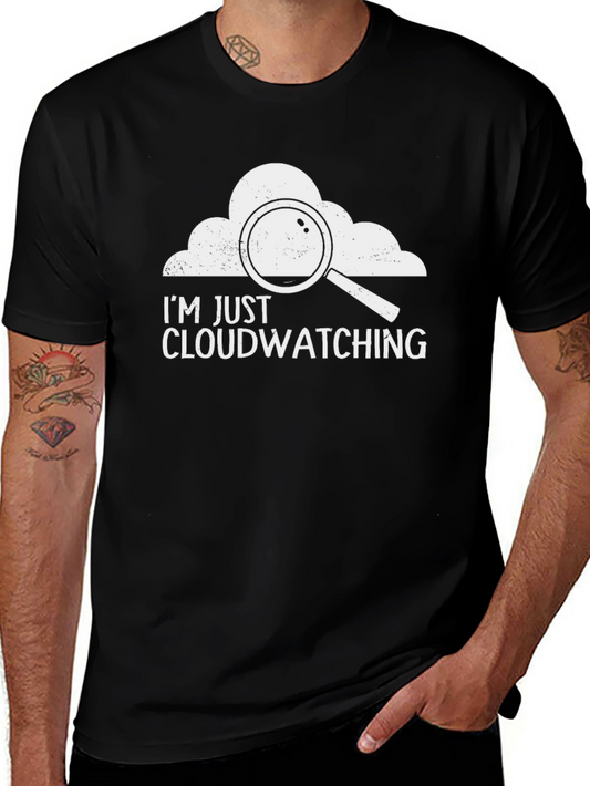 Cloudwatching Graphic T-Shirt - Black Cotton Tee