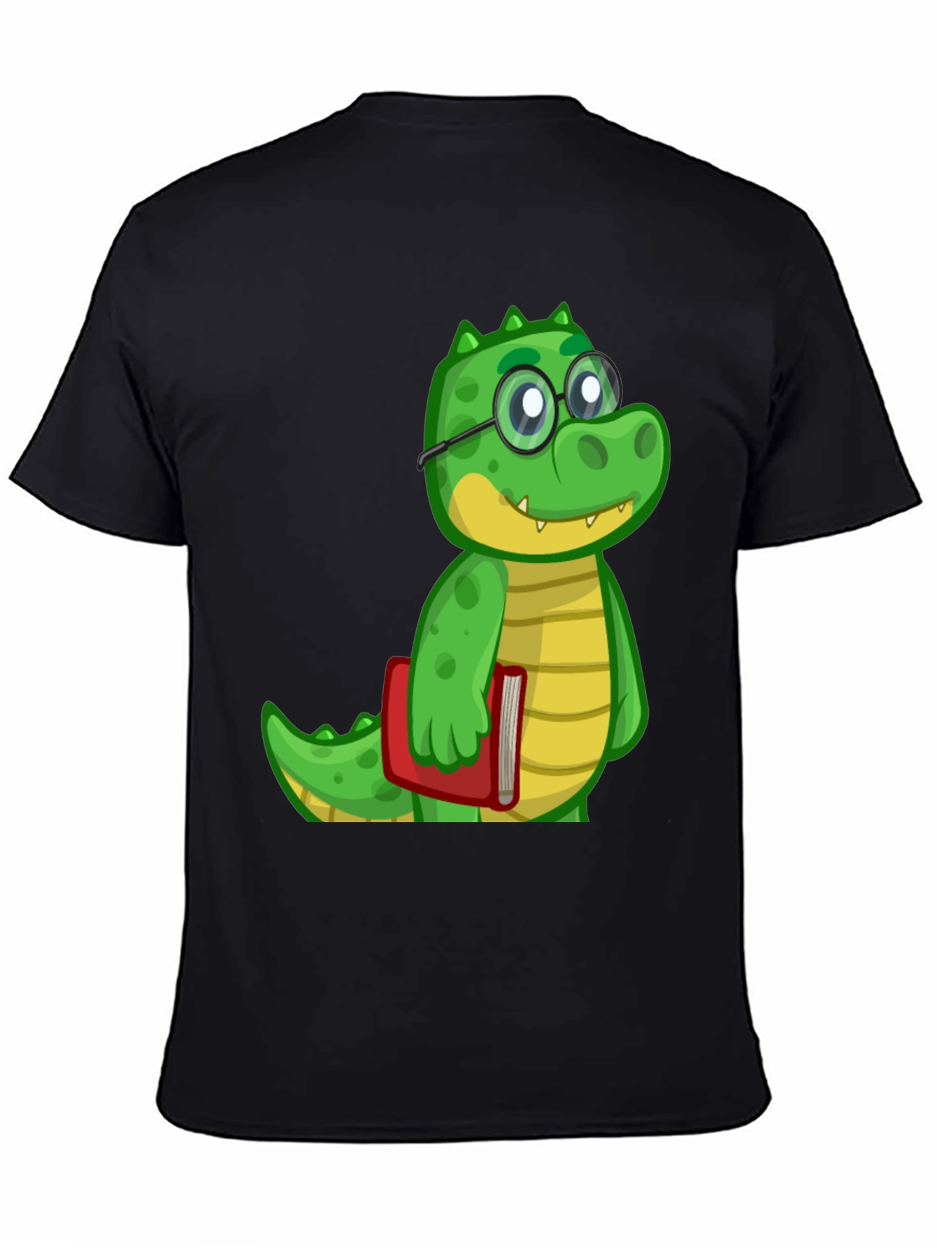 Cartoon Alligator Graphic Tee - Black