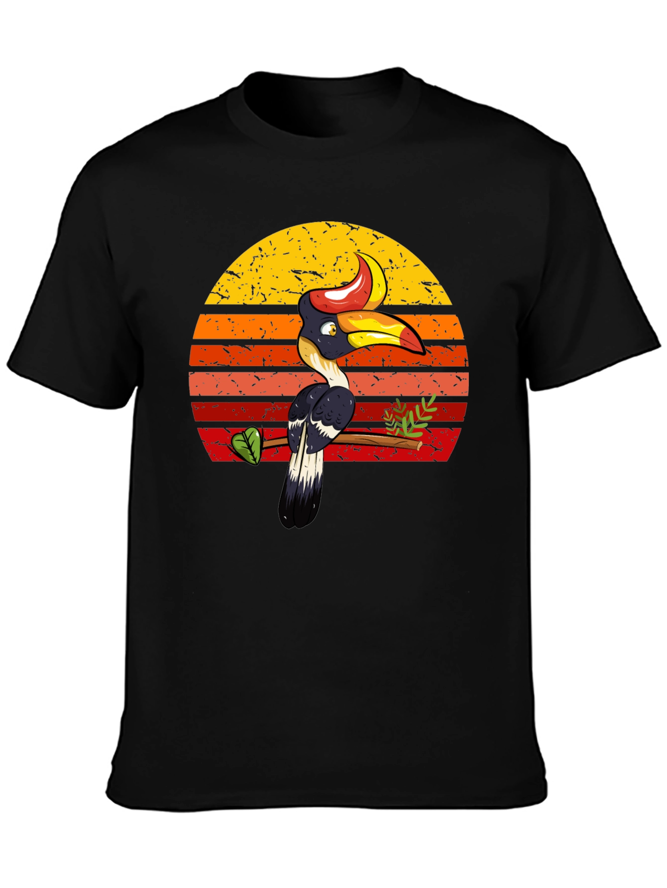 Tropical Toucan Sunset Graphic Tee - Unique Design