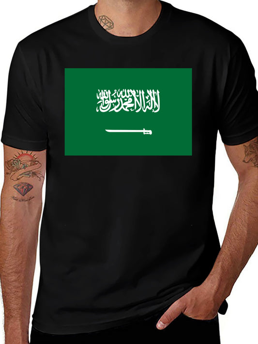 Saudi Arabia Flag T-Shirt - Black Cotton Tee