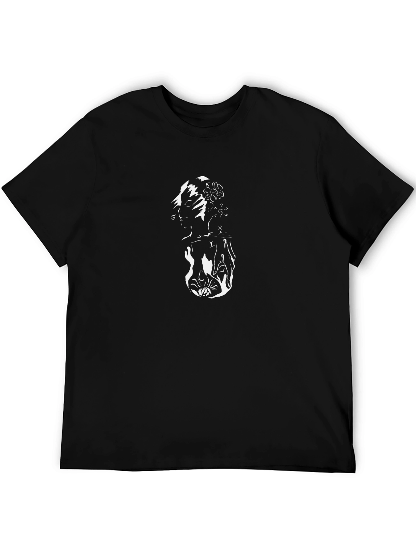 Abstract Floral Black Graphic Tee