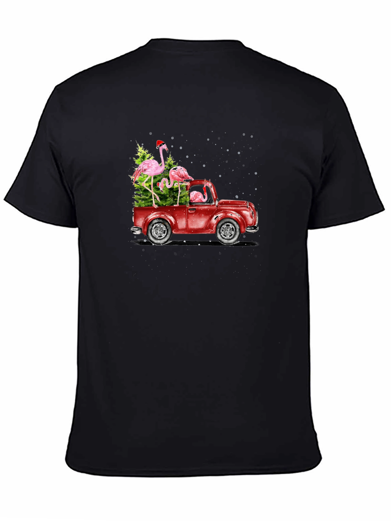 Flamingo Christmas Tree Truck T-Shirt