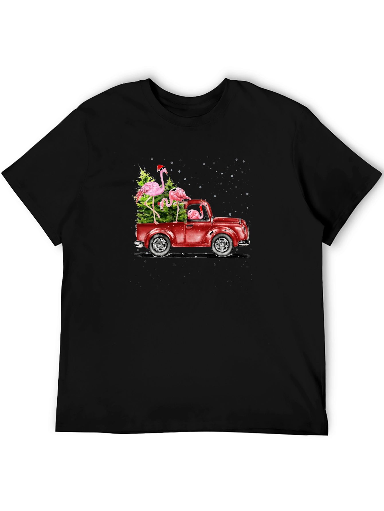 Flamingo Christmas Tree Truck T-Shirt