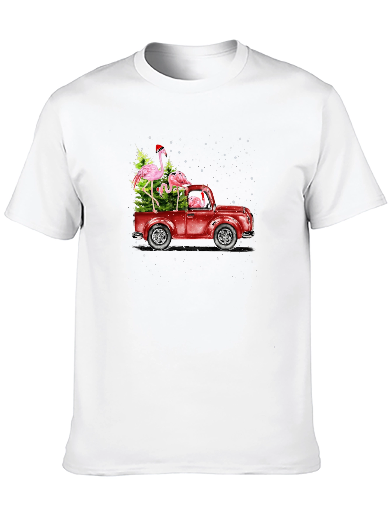 Flamingo Christmas Tree Truck T-Shirt