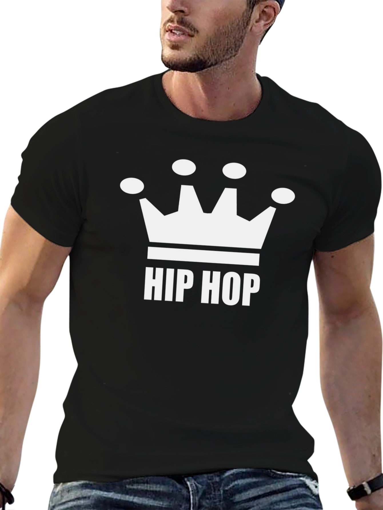 Hip Hop Crown Graphic Tee - Black