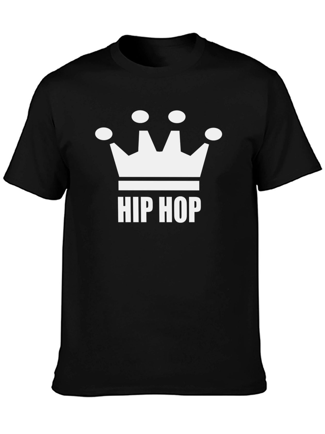 Hip Hop Crown Graphic Tee - Black