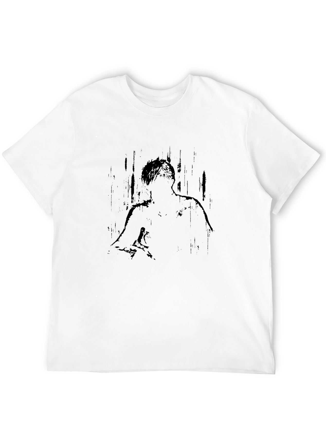 Abstract Graphic Print Black Crew Neck T-Shirt
