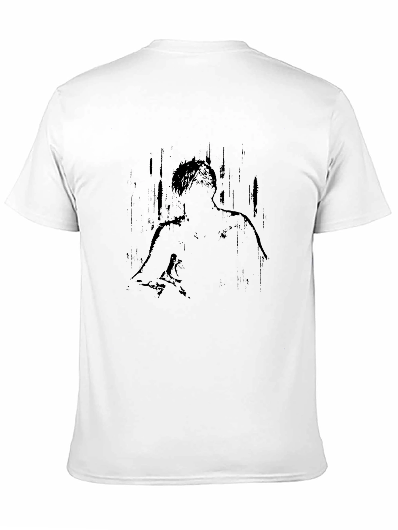Abstract Graphic Print Black Crew Neck T-Shirt