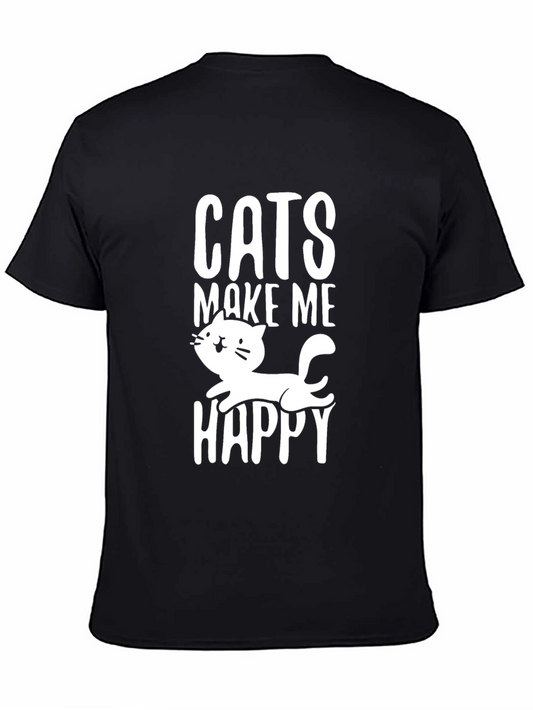 Cats Make Me Happy Graphic T-Shirt