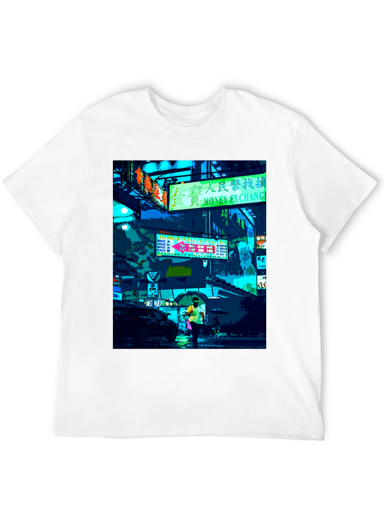 Urban Neon Graphic Tee - Black Crew Neck