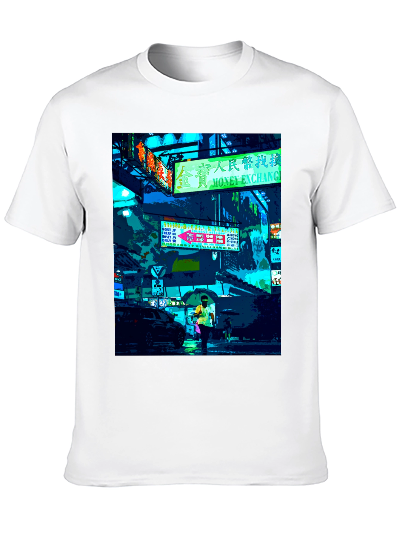 Urban Neon Graphic Tee - Black Crew Neck