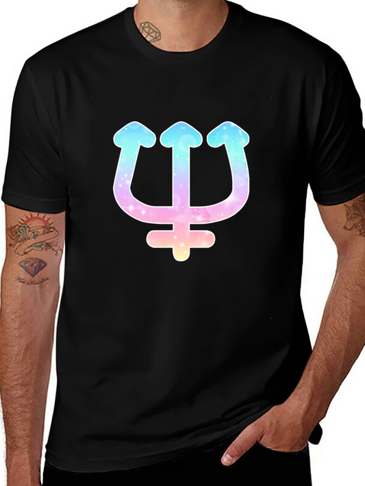 Neptune Trident Graphic T-Shirt - Galaxy Design