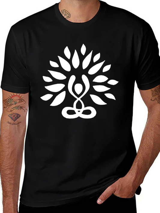 Yoga Tree Graphic Tee - Mens Black Cotton T-Shirt