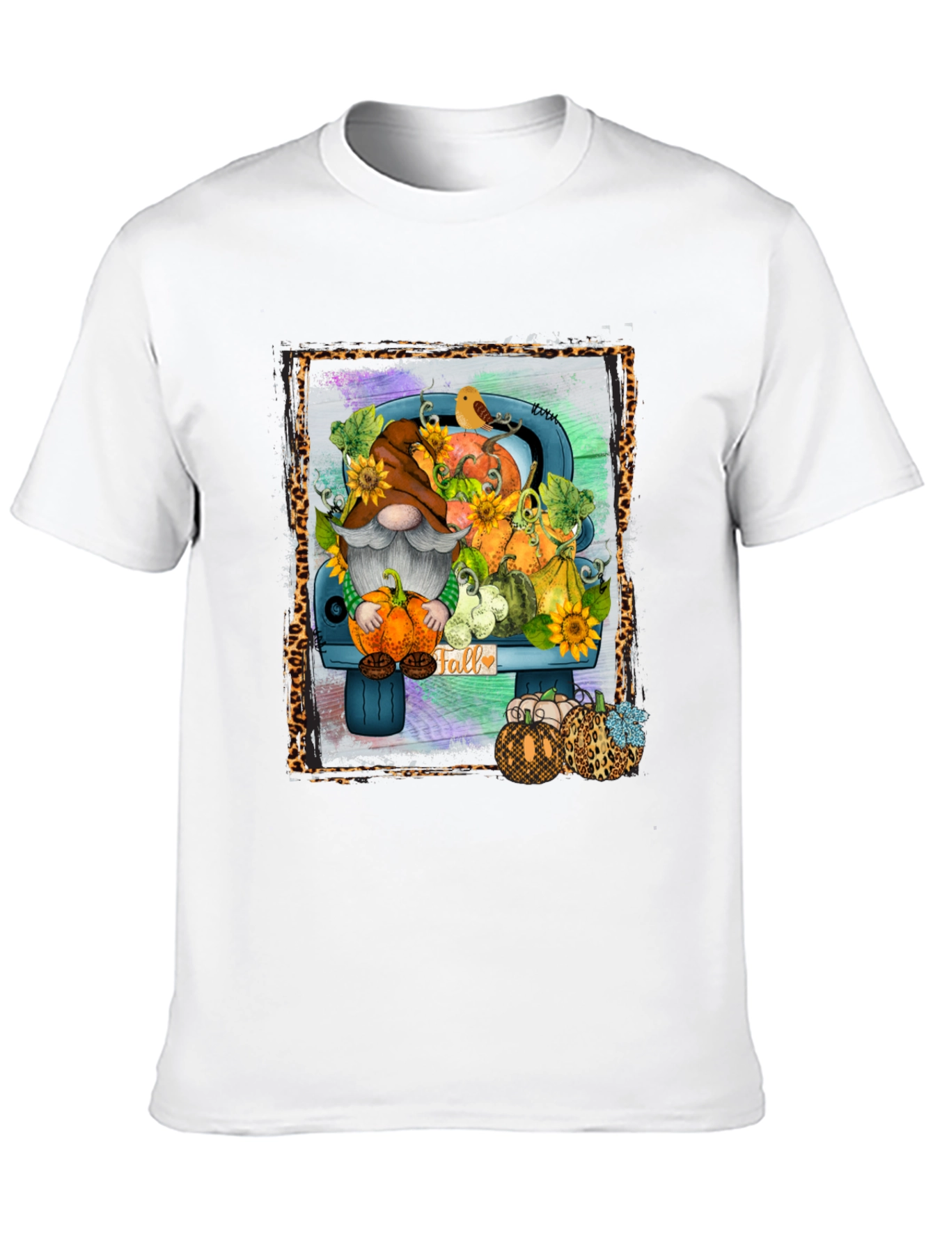 Fall Gnome Truck T-Shirt - Autumn Harvest Design