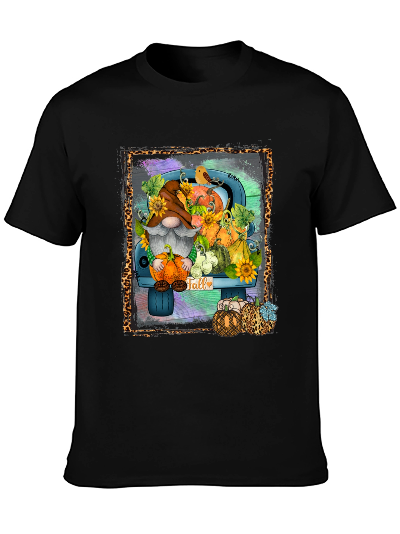 Fall Gnome Truck T-Shirt - Autumn Harvest Design