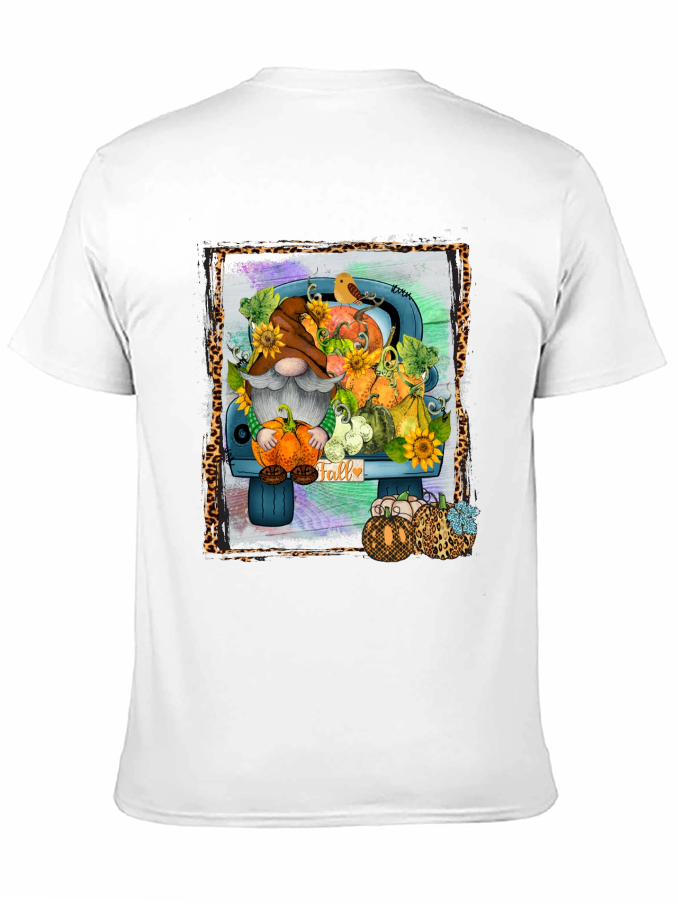 Fall Gnome Truck T-Shirt - Autumn Harvest Design