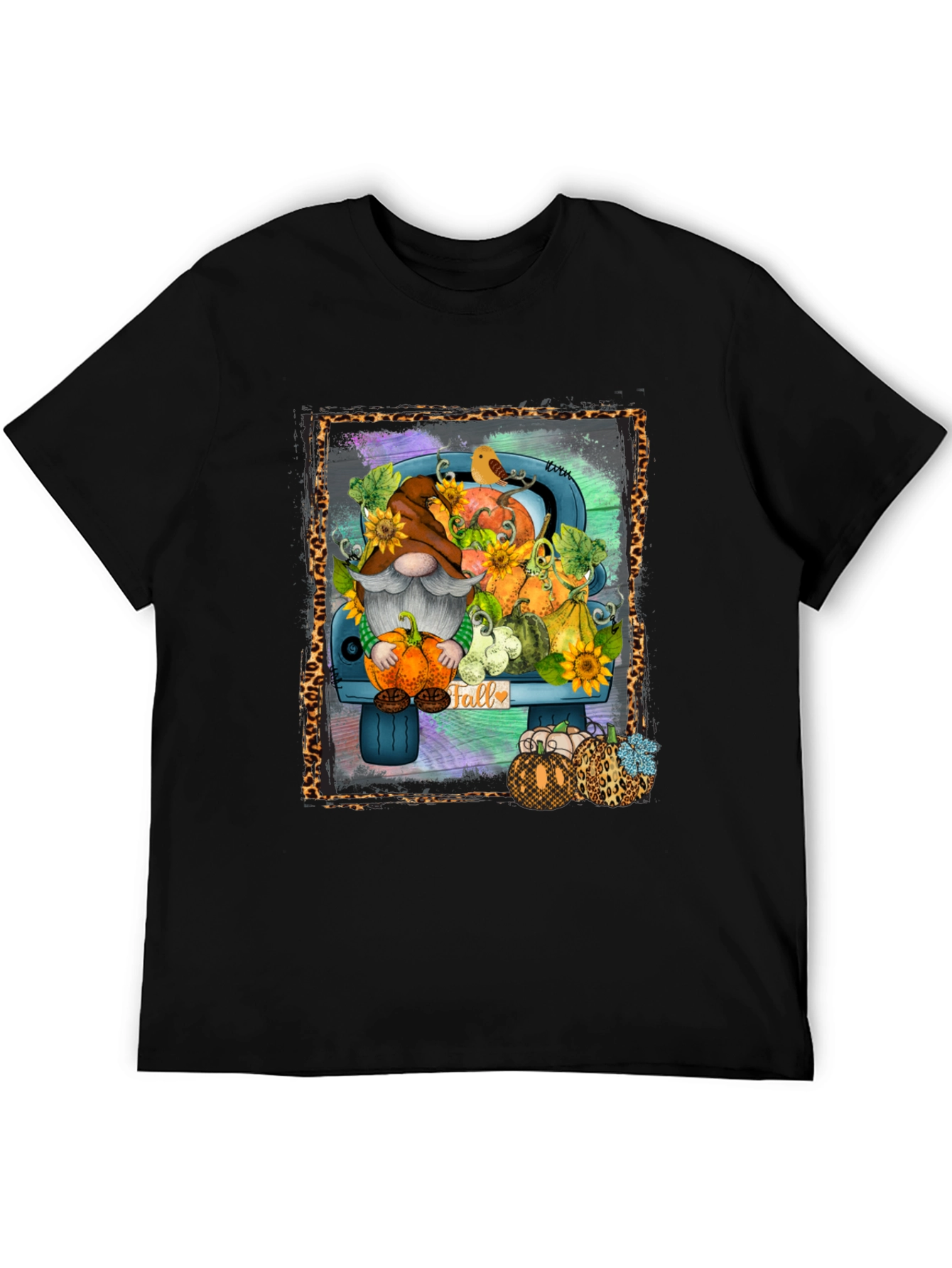 Fall Gnome Truck T-Shirt - Autumn Harvest Design