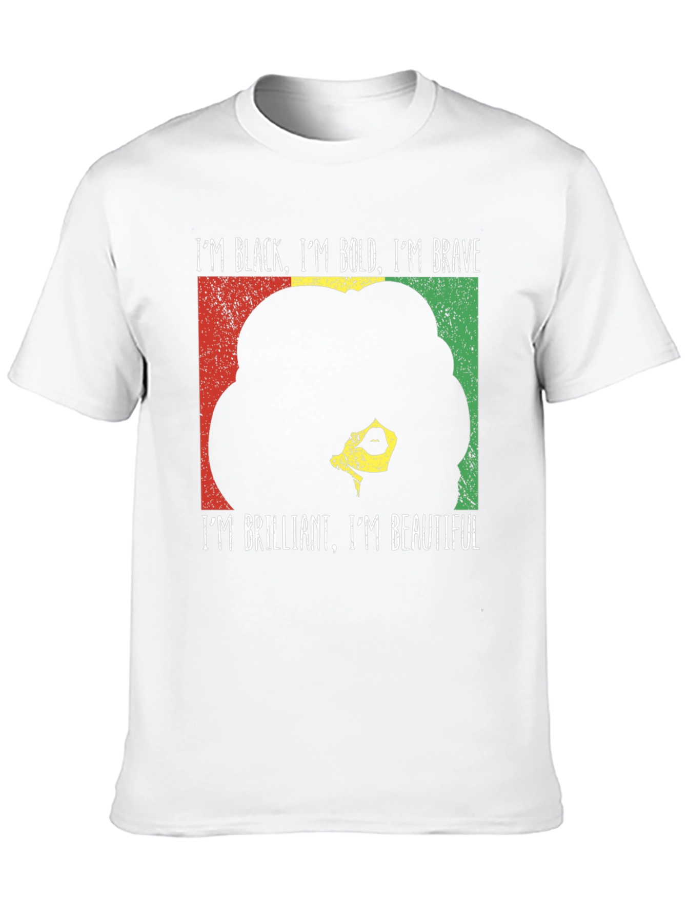 Black Bold Brave T-Shirt - Empowering Afro Design