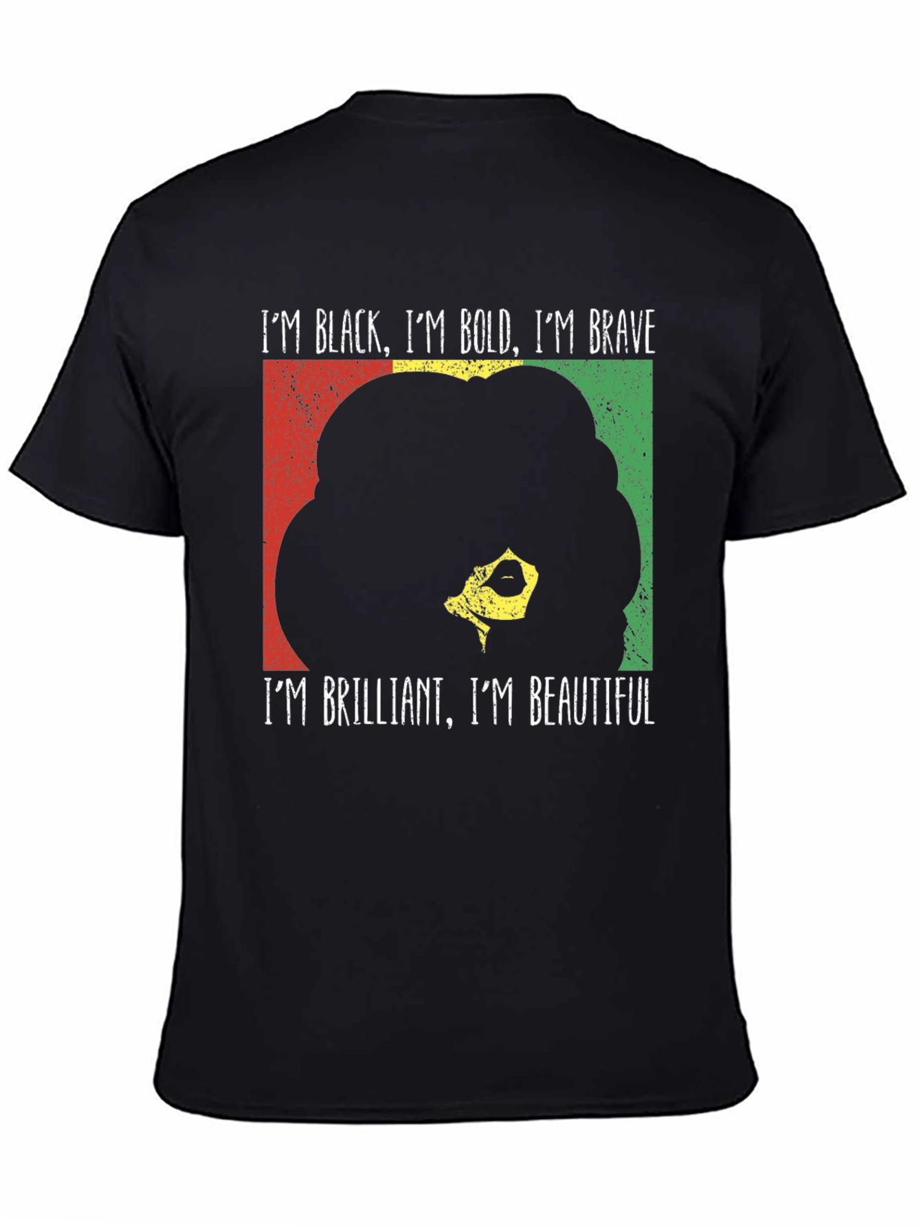 Black Bold Brave T-Shirt - Empowering Afro Design