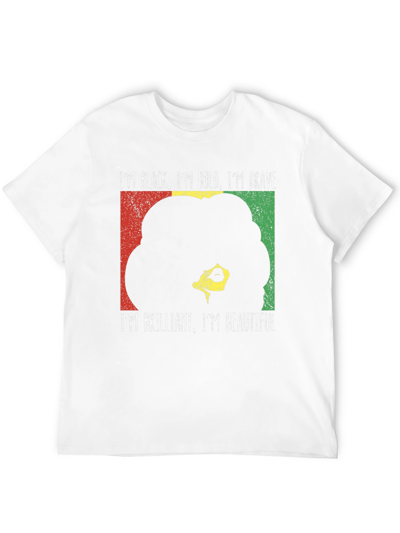 Black Bold Brave T-Shirt - Empowering Afro Design