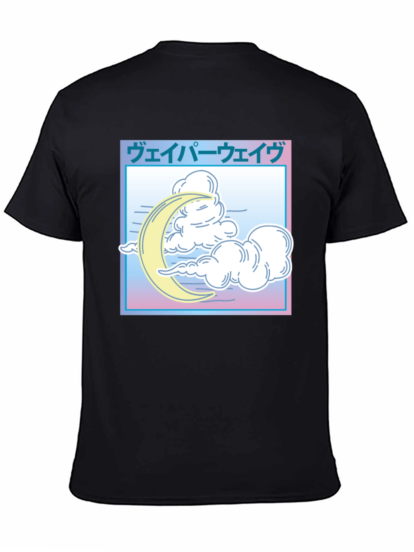 Vaporwave Moon & Clouds Graphic T-Shirt