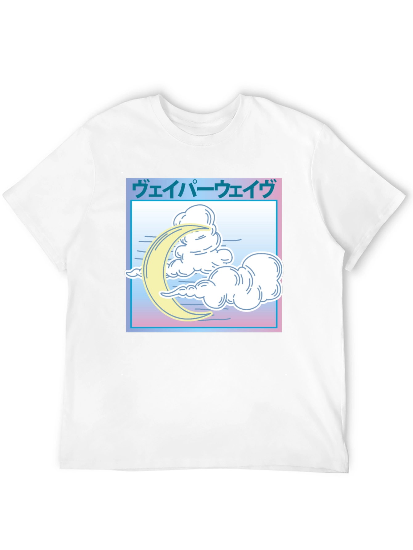 Vaporwave Moon & Clouds Graphic T-Shirt