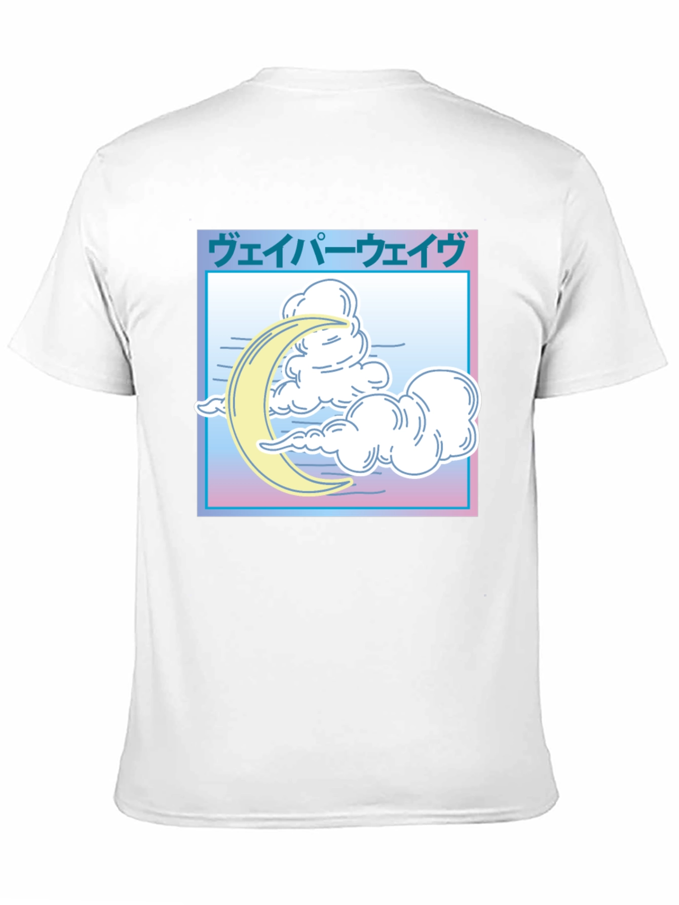 Vaporwave Moon & Clouds Graphic T-Shirt