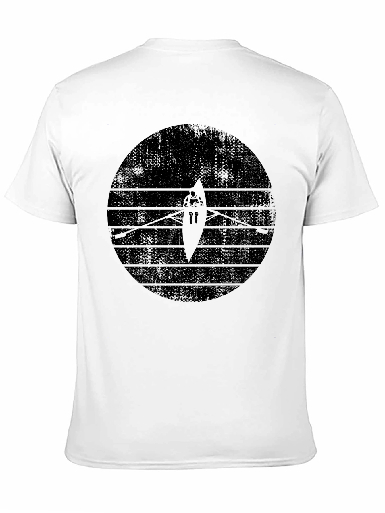 Rowing Graphic Tee - Black Crew Neck T-Shirt