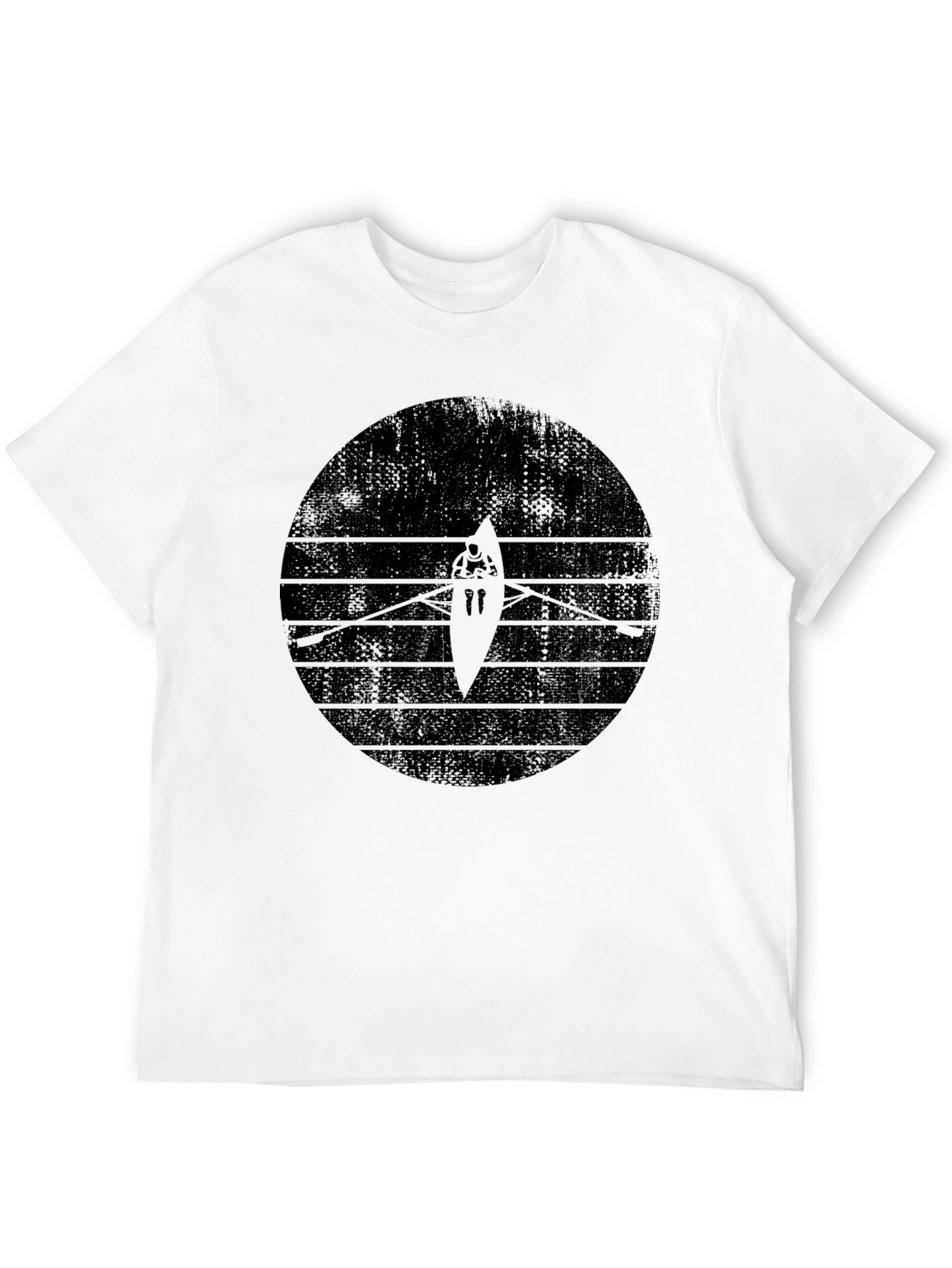 Rowing Graphic Tee - Black Crew Neck T-Shirt