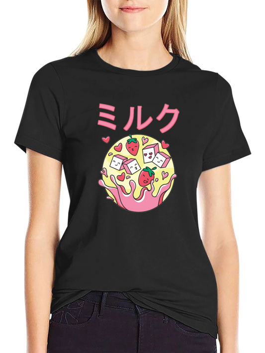 Strawberry Milk Kawaii Graphic T-Shirt