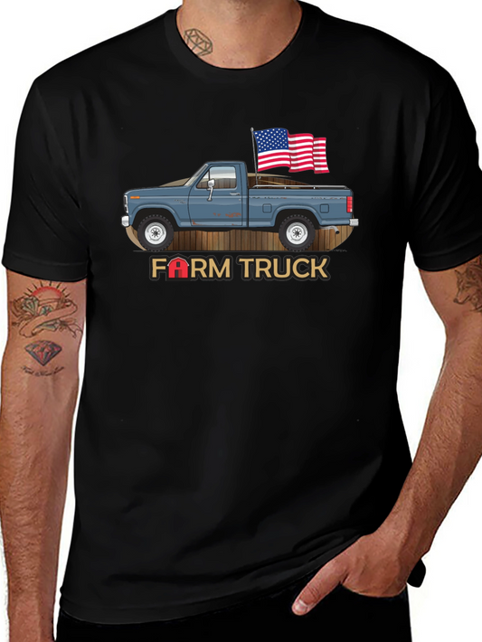 Farm Truck Patriotic Graphic Tee