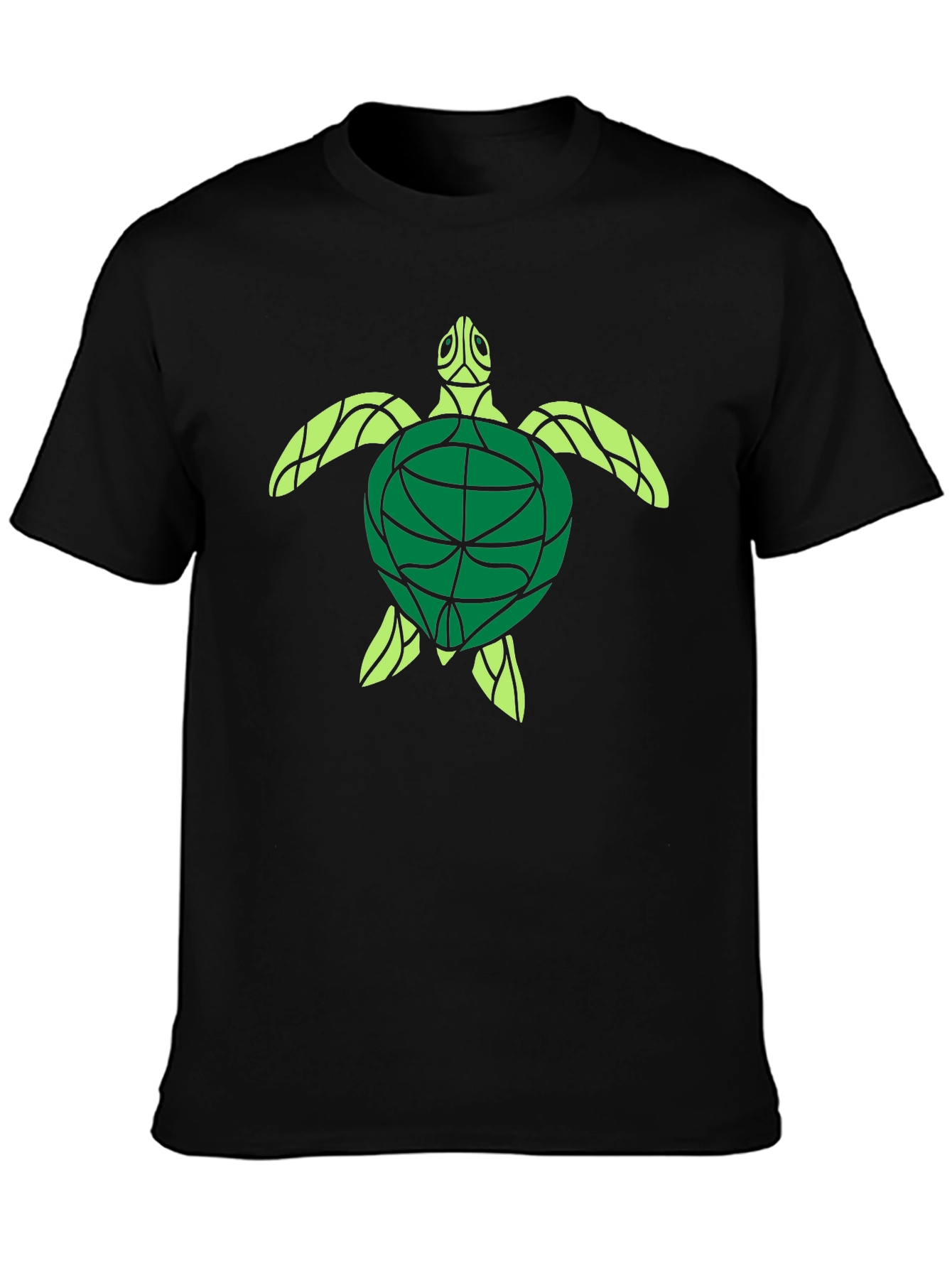 Turtle Graphic Print Black T-Shirt
