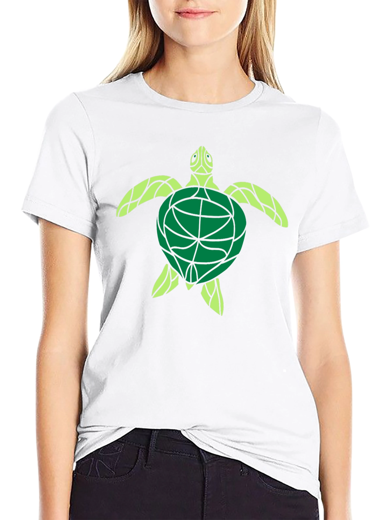 Turtle Graphic Print Black T-Shirt