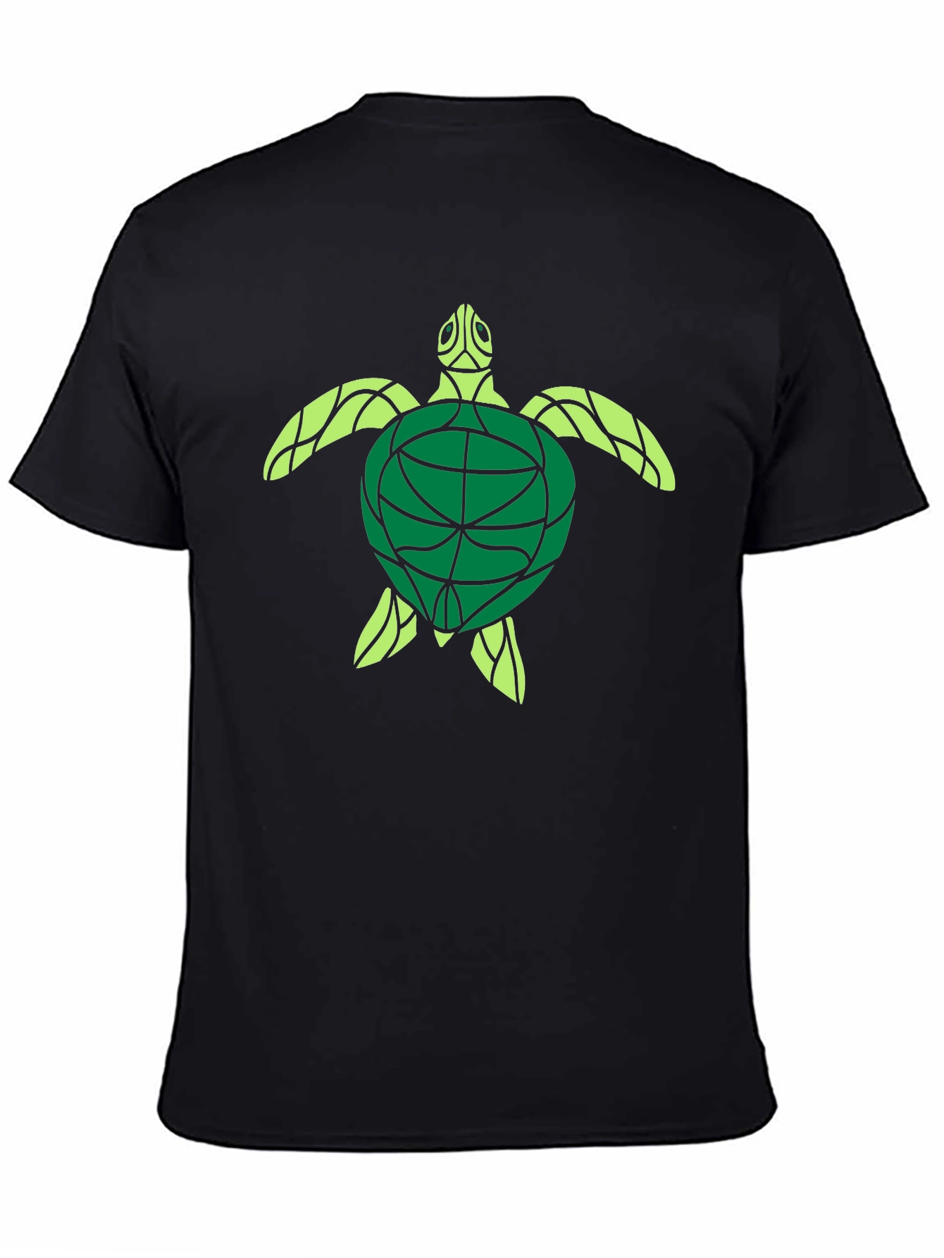 Turtle Graphic Print Black T-Shirt